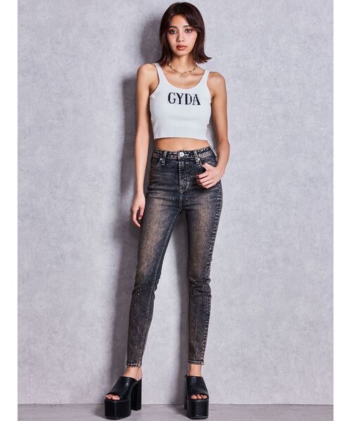 GYDA（ジェイダ） カップ付き キャミソール GYDA jacquardタンクニット