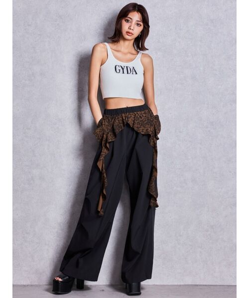 GYDA（ジェイダ） カップ付き キャミソール GYDA jacquardタンクニット 