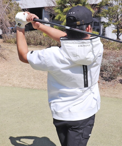 パーカー (RM)「LUXE/R GOLF」ストレッチ クロス ジップ 半袖 パーカ