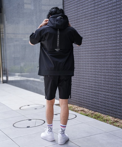 パーカー (RM)「LUXE/R GOLF」ストレッチ クロス ジップ 半袖 パーカ