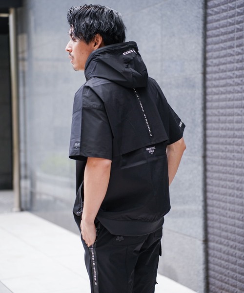 パーカー (RM)「LUXE/R GOLF」ストレッチ クロス ジップ 半袖 パーカ