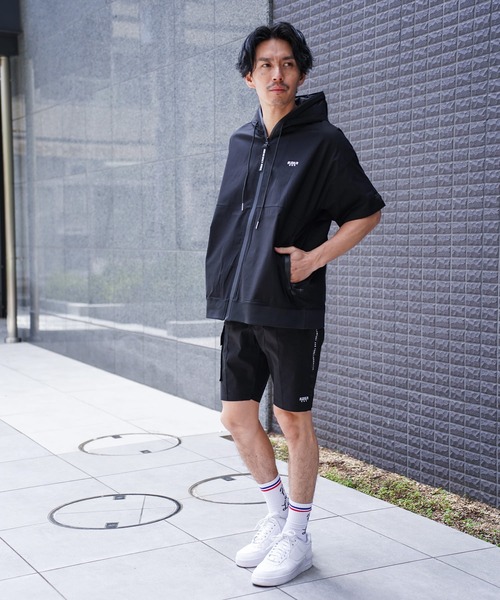 パーカー (RM)「LUXE/R GOLF」ストレッチ クロス ジップ 半袖 パーカ