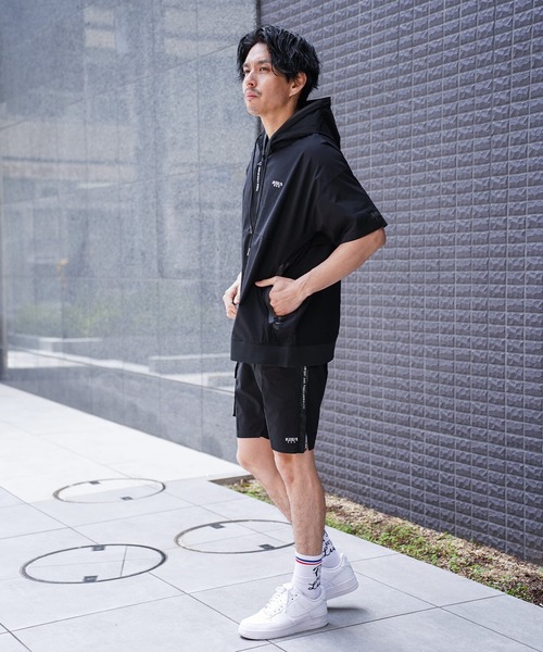 パーカー (RM)「LUXE/R GOLF」ストレッチ クロス ジップ 半袖 パーカ