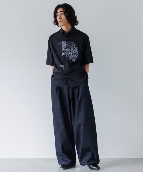 「SINSS」 半袖シャツ SMALL ブラック メンズ_画像3