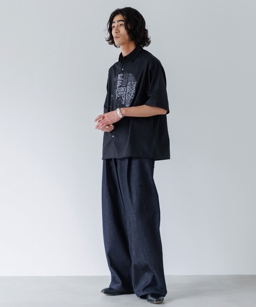 「SINSS」 半袖シャツ SMALL ブラック メンズ_画像4
