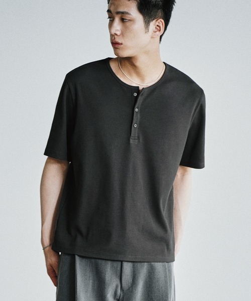 WYM LIDNM tシャツ REFINED RIB STRETCH HENLEY TEE メンズ レディース