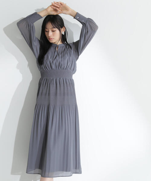 「NATURAL BEAUTY BASIC」 長袖ワンピース MEDIUM パープル レディース_画像3