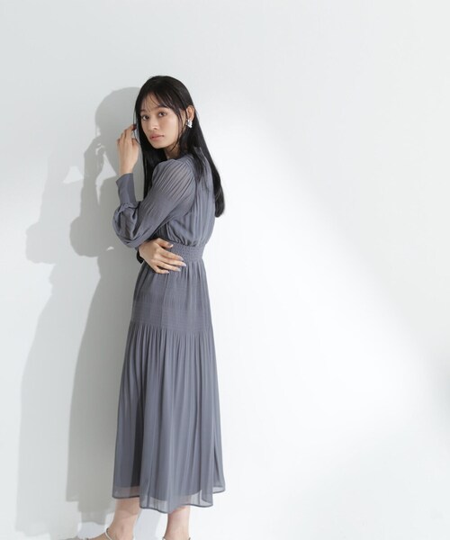 「NATURAL BEAUTY BASIC」 長袖ワンピース MEDIUM パープル レディース_画像8