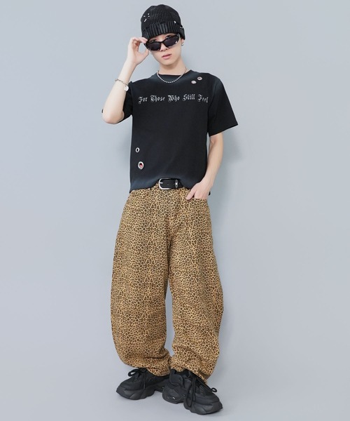 SPINNS（スピンズ） ワイドパンツ パンツ ヒョウ柄バルーンパンツ