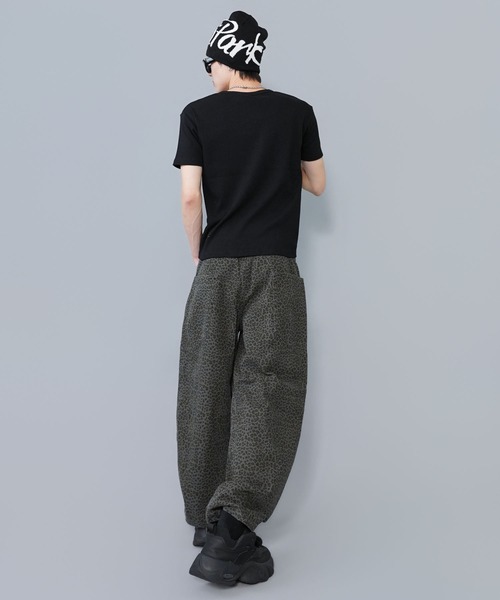 SPINNS（スピンズ） ワイドパンツ パンツ ヒョウ柄バルーンパンツ