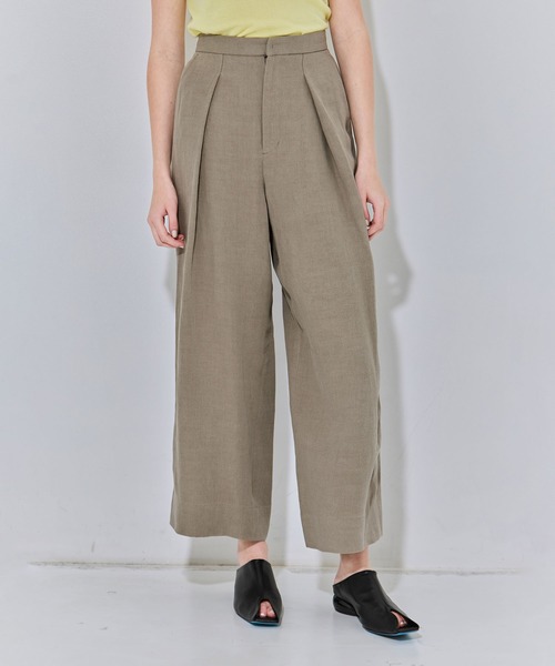 ATON(エイトン) パンツ 「ATON/エイトン」LINEN TWILL TUCKED EASY ATON(エイトン) パンツ 「ATON/エイトン」LINEN TWILL TUCKED EASY