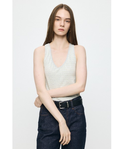 MOUSSY（マウジー） タンクトップ ノースリーブ BACK CROSS CUP タンク