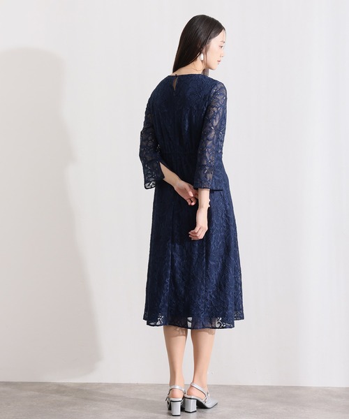 「PourVous」 7分袖ワンピース X-LARGE ネイビー レディース_画像8