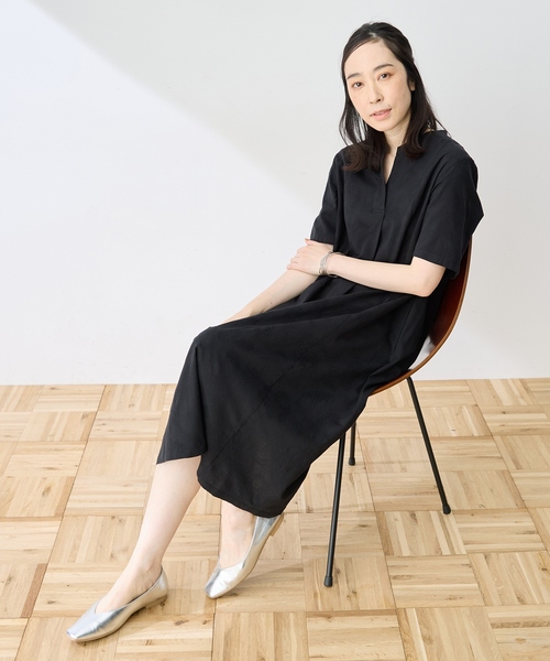 DECOY SINCE 1981 ワンピース 半袖 キーネックジャガードワンピース