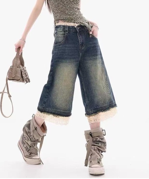 「SHEENA」 デニムハーフパンツ S ブルー レディース_画像8