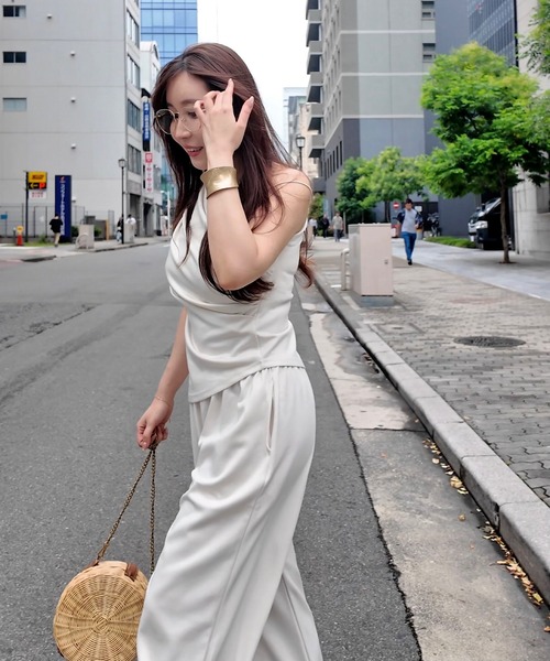 セットアップ ワンショル シャーリングセットアップ（ワンショルトップス×ワイドスラックス） レディース | THEODORIC.dy | 14