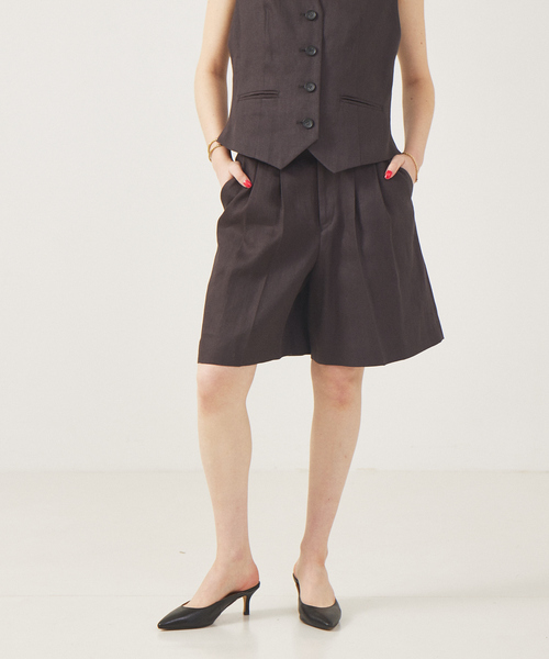 「Rouge vif」 ショートパンツ 38 チャコールグレー レディース_画像4