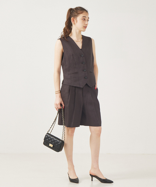 「Rouge vif」 ショートパンツ 38 チャコールグレー レディース_画像6