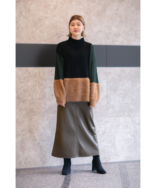 大人気定番 スカート フェイクレザー切り替えフレアスカート ZOZOTOWN PayPayモール店 - 通販 - PayPayモール 安い得価
