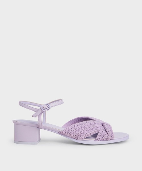 CHARLES ＆ KEITH サンダル ニット ブロックヒールサンダル