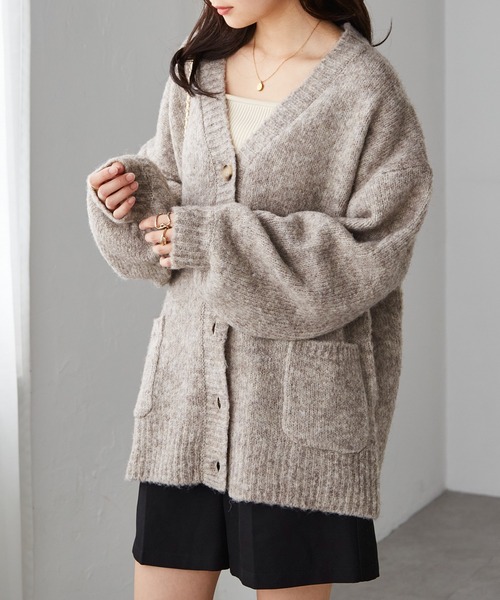 AGNONA 売れ筋商品|||アグノラ カーディガン アウター レディース Cardigans White RANAN カーディガン カラーオーバーニットカーディガン