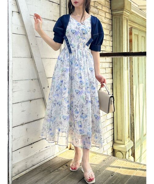 dazzlin ワンピース 2WAYカラーバックティアードワンピース