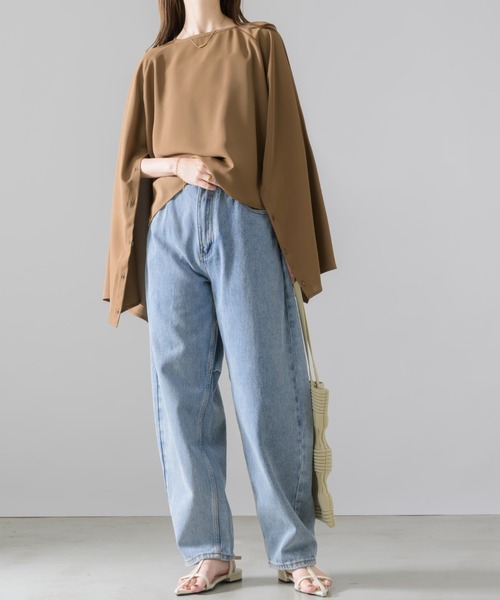 NEUNA tシャツ 2WAYスリットブラウストップス レディース
