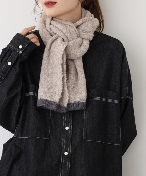 レディースマフラー FUNALIVE マフラー ストール PAGE ONE カラーネップニットマフラー