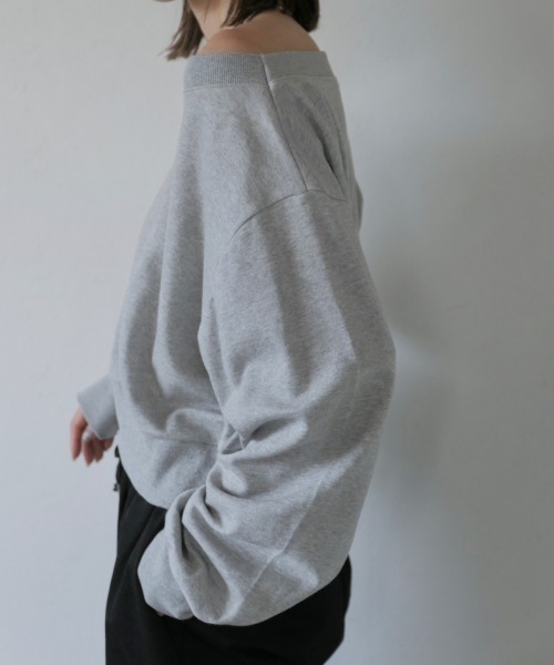 スウェット レディース ボートネックスウェット / boat neck sweat ショート丈 クロップド 黒 グレー ブラック 短丈 オフショル ワ｜zozo｜12