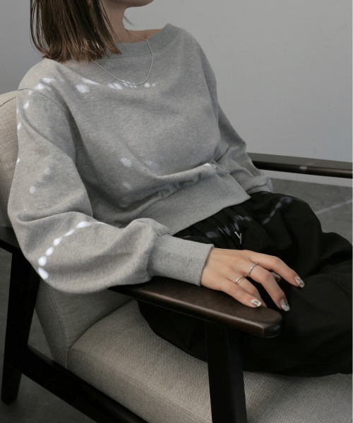 スウェット レディース ボートネックスウェット / boat neck sweat ショート丈 クロップド 黒 グレー ブラック 短丈 オフショル ワ｜zozo｜04