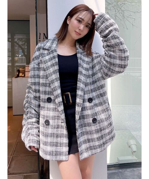 GYDA コート チェスターコート BIG check レディース : ZOZOTOWN