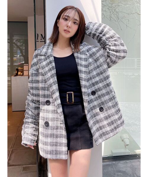 B00963 ジェイダGYDA ポンチチェスターコート GYDA コート チェスターコート BIG check レディース : ZOZOTOWN