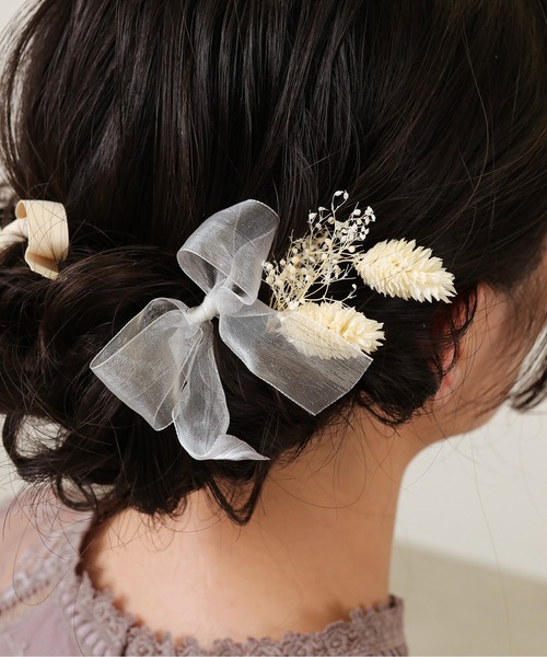 Kana パーティードレス、ヘアアクセサリセット Kana ヘアピン ドライフラワー Uピンセット ヘアセット ヘアアレンジ