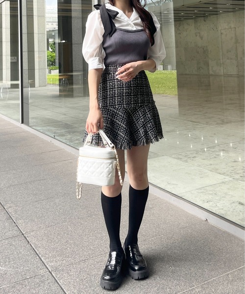 apres jour（アプレジュール） スカート ツイードライクミニスカパン