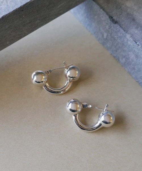 e.m. ピアス SILVER925 フープボールピアス/レディース/メンズ