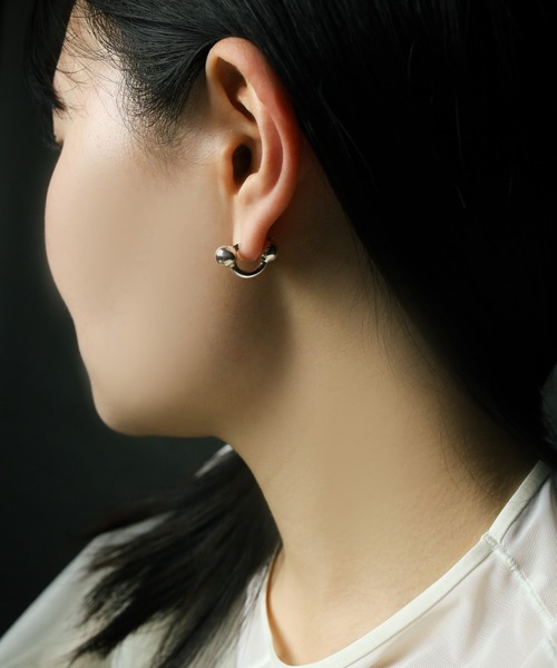e.m. ピアス SILVER925 フープボールピアス/レディース/メンズ