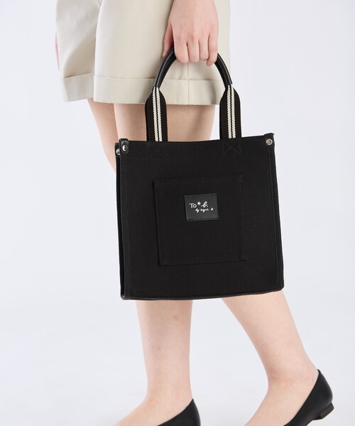 To b. by agnes トートバッグ ロゴ レザーネーム ミニ レディース