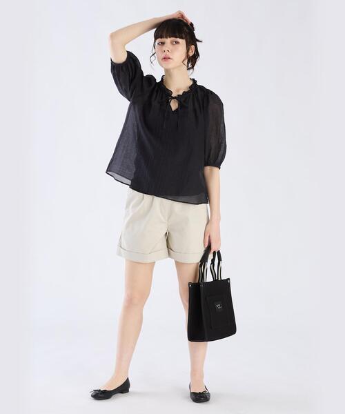 agnès b. レザートートバッグ 黒 agnes b. 「agnes b.」 トートバッグ FREE ブラック レディース