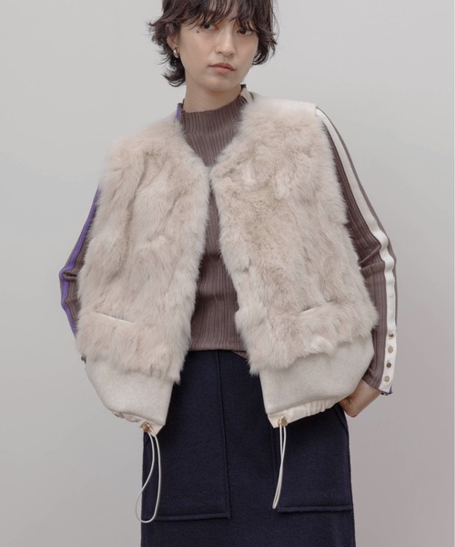 Eimee Law（エイミーロウ） ベスト ジレ ファー＆メルトンドロスト