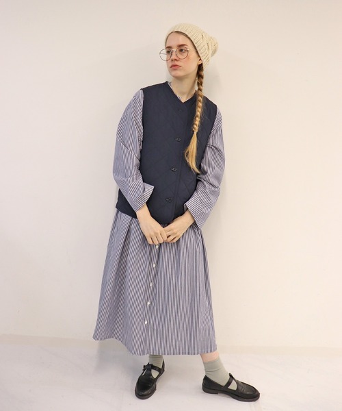 ベスト ジレ ヒミツの小径「リバーシブルベスト」 レディース haupia ベスト ジレ ヒミツの小径「リバーシブルベスト