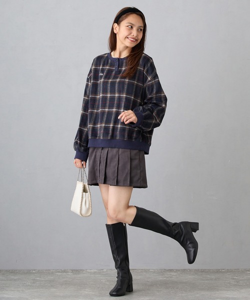 スカート ピーチ起毛プリーツMIXミニスカート : ZOZOTOWN Yahoo!店