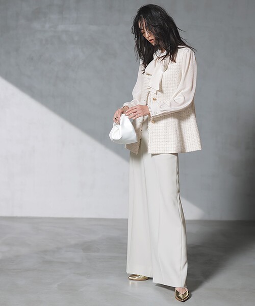 自由区（ジユウク） パンツ トリアセダブルクロス ワイドパンツ