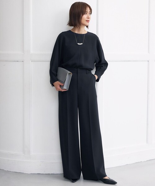 自由区（ジユウク） パンツ トリアセダブルクロス ワイドパンツ