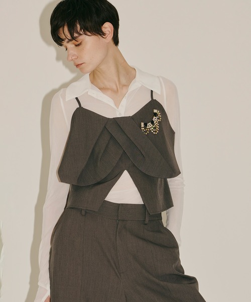 LA BELLE ETUDE（ラベルエチュード） ベスト ジレ BIGリボンモチーフ