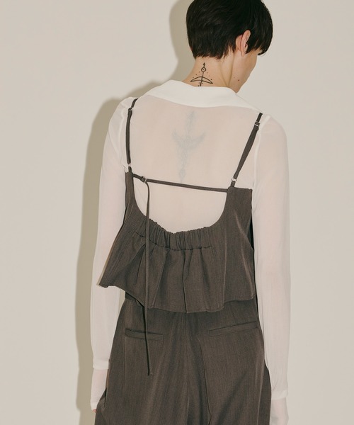 新品♥️ラベルエチュード　BIGリボンフリルデザインビスチェ　グレー　ZARA 新品♥️ラベルエチュード BIGリボンフリルデザインビスチェ