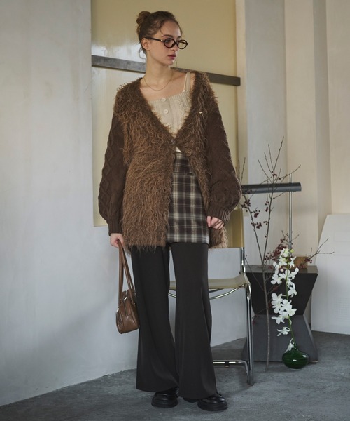 loin nuit ロワンニュイ argyle knit cardigan loin nuit argyle knit cardigan - メルカリ