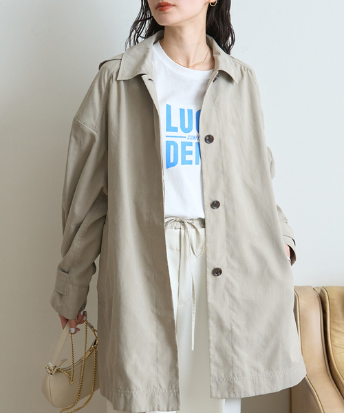 Rouge vif（ルージュ ヴィフ） ステンカラーコート コート ピーチ加工