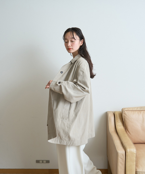 Rouge vif（ルージュ ヴィフ） ステンカラーコート コート ピーチ加工