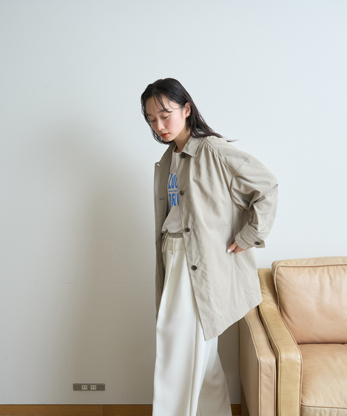 Rouge vif（ルージュ ヴィフ） ステンカラーコート コート ピーチ加工