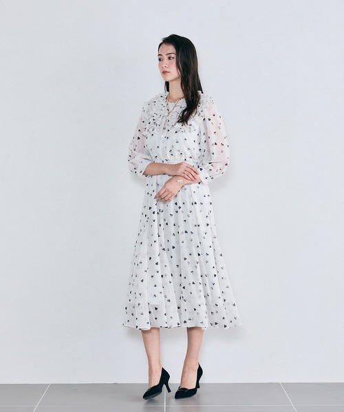 オーディアミューズ　ハートプリントワンピース　 Audie a Muses Audie a Muses（オーディア ミューズ） ワンピース ハートプリント